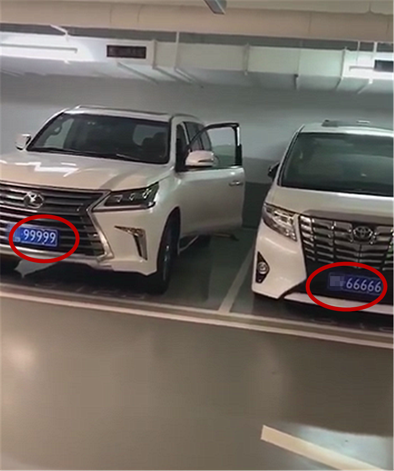 「柠檬论车」土豪的2台车，一台雷克萨斯挂“九五之尊”，另一台埃尔法挂5个6
