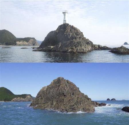 ..三重县长岛港8.3米高灯塔台风夜消失，或被海浪卷走！