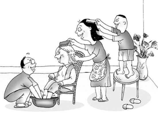 「青漫」对待亲近的人和颜悦色：是爱，是孝！