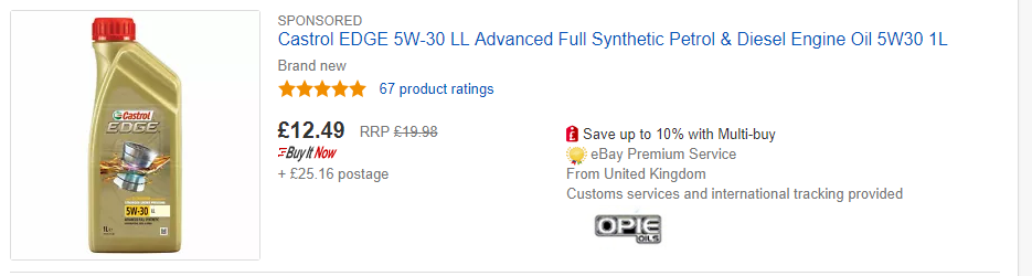 「汽车姐小王」网友带你看看在英国最便宜的机油是个啥