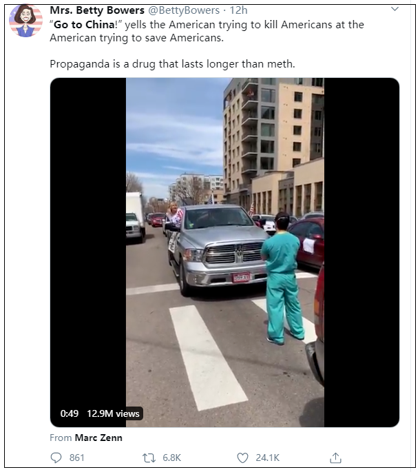 荒诞！白人女辱骂穿护士服装亚裔男子，让他“滚去中国”