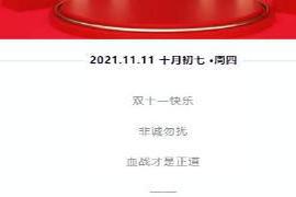 【双十一】风再吼马在叫！双十一在咆哮……决战双十一 道合日签丨2021.11.11 双十一