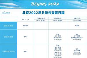 收藏！北京冬奥会竞赛日程发布