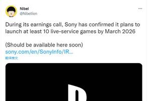 索尼计划到2026年时至少推出10款即时服务游戏